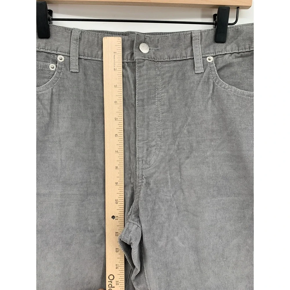 J Crew Corduroy Pants Mens 36x30 Gray Slim Flex Cotton Fall Preppy NEW